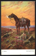 AK Verwundeter Kavallerist Mit Pferd  - Guerre 1914-18
