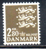 DANEMARK DANMARK DENMARK DANIMARCA 1972 1978 1975 SMALL STATE SEAL 2.80k MNH - Nuovi
