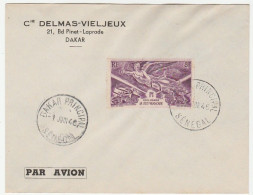 Lettre Avec Cachet "Dakar Principal /Sénégal, 1946" Avec Timbre Anniversaire De La Victoire - Covers & Documents
