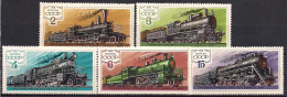 Russia USSR 1979 History Of Russian Locomotives. Mi 4821-25 - Unused Stamps