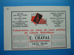(1931) Lits & Tous Articles De Literie Métallique - E. CHAVAL - Lille (Nord) - Werbung