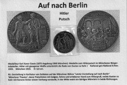 WW2 Médaille  'Auf Nach Berlin' à La Mémoire Du 'Hitlerputsch' + Photo's + Dépliant - 1939-45