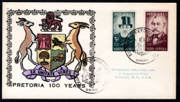 SOUTH AFRICA Yt. 215/216 FDC 100 YEARS PRETORIA 1955 - FDC