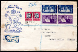 SOUTH AFRICA Yt. 160/162 FDC ROYAL VISIT 1947 - FDC