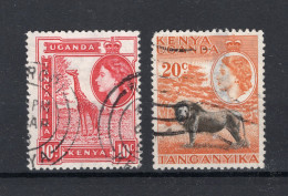 KENYA UGANDA TANGANYIKA Yt. 91/92° Gestempeld 1954/1958 - Kenya, Ouganda & Tanganyika