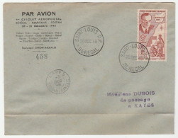 Lettre Avec Cachet Saint Louis Sénégal/ 1er Circuit Aéropostal Sénégal-Mauritanie-Soudan, 1948 - Brieven En Documenten