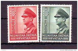 Croatia NDH 1943 Y Famous Persons Ante Pavelic Mi No 100-01 MNH - Croatia