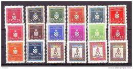 Croatia NDH 1942/44 Y Official Post Stamps Mi No 1-18 MNH - Croazia