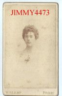 CARTE CDV - Phot. WALERY  Paris - Portrait D'une Jolie Jeune Fille, à Identifier - Tirage Aluminé 19 ème - Antiche (ante 1900)