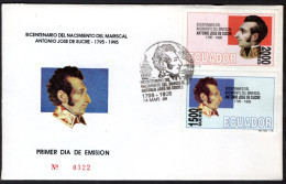 ECUADOR Mi. 2287/2288 FDC 1995 -322 - Equateur