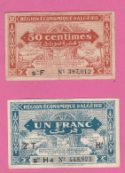 Région Economique D'Algérie - 50 Centimes Et 1 Franc (1944) - Handelskammer