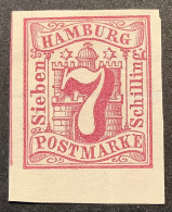 Hamburg Seltene Mi.19U  (*), 1865 7S Braunlila UNGEZÄHNT Wahrscheinlich Essay Ungebraucht (proof Essay - Hamburg