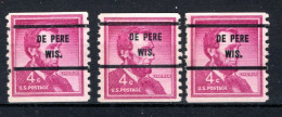 UNITED STATES Yt. 589a (*) Precancelled De Pere WIS. 3 St. - Voorafgestempeld