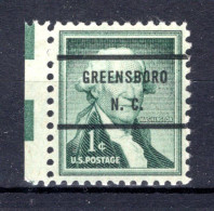 UNITED STATES Yt. 587 (*) Precancelled Greensboro N.C.  - Prematasellado