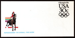 UNITED STATES Aerogramme - Via Airmail Olympics 1984 - Covers & Documents