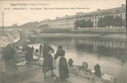 56 PONTIVY - LE CANAL - AU FOND LE QUARTIER DES CHASSEURS - Pontivy