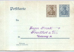 Allemagne - Postkarte Deutches Reich 2 / 3 Pfennig - Frankfurt - Sonstige & Ohne Zuordnung