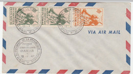 Lettre Dakar/Sénégal Avec Cachet "Voyage Du Président De La République Française, 1947", V. Auriol, Timbres Différents - Cartas & Documentos