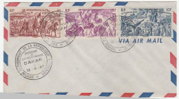 Lettre Dakar/Sénégal Avec Cachet "Voyage Du Président De La République Française, 1947", V. Auriol, Timbres Différents - Briefe U. Dokumente
