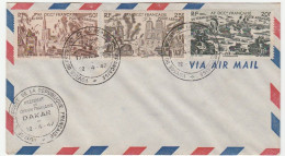 Lettre Dakar/Sénégal Avec Cachet "Voyage Du Président De La République Française, 1947", V. Auriol, Timbres Différents - Lettres & Documents