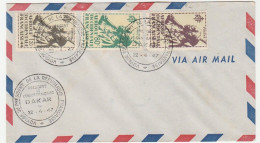 Lettre Dakar/Sénégal Avec Cachet "Voyage Du Président De La République Française, 1947", V. Auriol, Timbres Différents - Cartas & Documentos