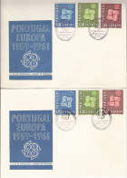 2 PORTUGAL EUROPA CEPT 1961 FDC ERSTTAG 1 ER JOUR LISBOA LISBONNES PORTO - 1961