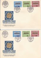 2 PORTUGAL EUROPA CEPT 1962 FDC ERSTTAG 1 ER JOUR LISBOA LISBONNES PORTO  PRIMEIRO DIA DE CIRCULACAO - 1962