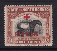 North Borneo: 1918   Red Cross OVPT - Surcharge - Tapir    SG235   1c + 4c     MH - North Borneo (...-1963)