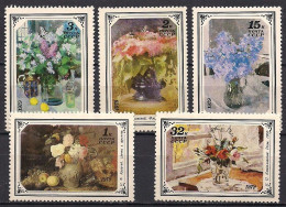 Russia USSR 1979 Flower Paintings. Mi 4866-70 - Ongebruikt