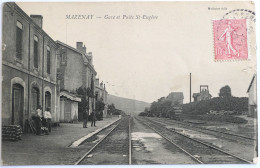 C. P. A. : 71 : MAZENAY : Gare Et Puits St-Eugène, Timbre En 1923 - Other & Unclassified
