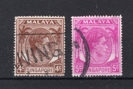 MALAYA SINGAPORE Yt. 4/5° Gestempeld 1948-1950 - Singapur (...-1959)