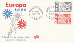FRANCE FRANKREICH FRANCIA  EUROPA CEPT 1965 FDC ERSTTAG 1 ER JOUR PARIS - 1965