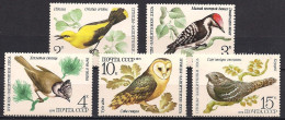 Russia USSR 1979 Birds. Mi 4883-87 - Unused Stamps