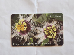 CUBA-(CU-ETE-0083)-Flor De La Pasionaria-(90)-($10.00)-(0003200567)-used Card+1card Prepiad Free - Cuba