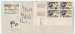 Lettre Avec Cachet 1ère Liaison Aérienne Et Coin Daté "Médaille Militaire AOF" + Vignette Aviation, 1953 - Cartas & Documentos