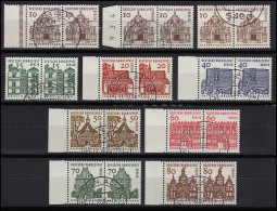 242-249 Bauwerke - Waager. Paare, Kpl. Mit Plattendruck Und B-Farbe, Gestempelt - Used Stamps