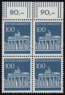 510 Brandenb. Tor 100 Pf OR-Viererbl. ** Postfrisch - Unused Stamps