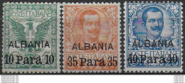 1902 Levante Uffici Albania 3v. MNH Sassone N. 1/3 - Zonder Classificatie