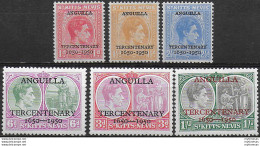 1950 St Kitts-Nevis ANGUILLA TERCENTENARY 6v. MNH SG N. 86/91 - Otros & Sin Clasificación