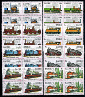 ZAIRE 992/999 MNH 4 Stuks 1980 - Locomotieven - Unused Stamps