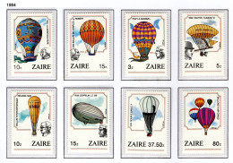 ZAIRE 1245/1252 MNH 1984 - 200e Verjaardag Bemande Ballonvlucht - Nuevos