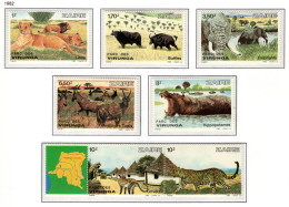 ZAIRE 1157/1163 MNH 1982 - Virunga Park - Unused Stamps