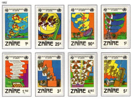 ZAIRE 1125/1132 MNH 1982 - Televerbindingen En Gezondheid - Unused Stamps