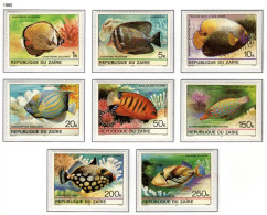 ZAIRE 1041/1048 MNH 1980 - Tropische Vissen - Unused Stamps
