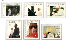 ZAIRE 1094/1099 MNH 1981 - Bezoek Van Paus Johannes-Paulus II - Unused Stamps