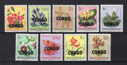 CONGO 388/396 MNH 1960 - Bloemenreeks Opdruk Congo - Other & Unclassified