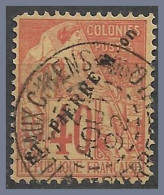 FRANCE - ST. PIERRE & MIQUELON 1892 - 40c Fr Colonies SPM Overprint With ILE AUX CHIENS Cancel!  RRR! - Other & Unclassified