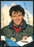 AK Skisportler Karl Alpiger, Portrait, Autograph  - Deportes De Invierno