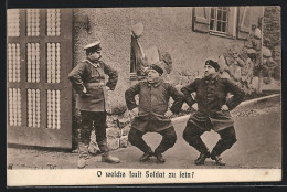 AK Soldaten Machen Kniebeugen Vor Offizier  - War 1914-18