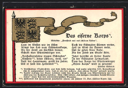 AK Das Eiserne Korps, Wappen, Spruch  - War 1914-18